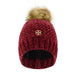 Daisy Fuentes Women's Cozy Cross Hatch Chenille Beanie with Faux Fur Pom and Plush Lining