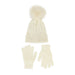 Daisy Fuentes Sparkle Small Metal Rhinestone Rib Knit Beanie with Faux Fur Pom and Glove Set