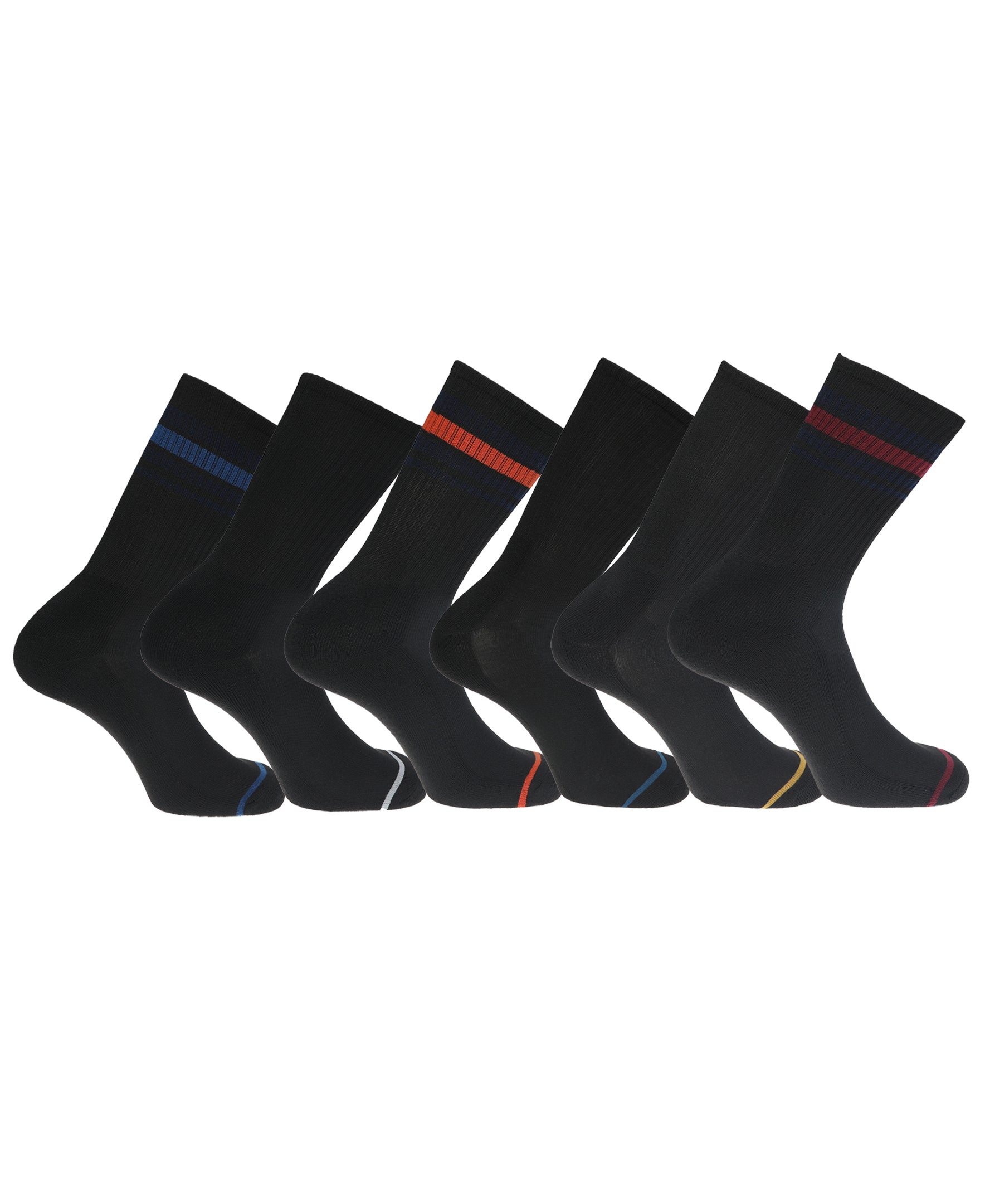 Dockers Men's Performance Socks - 6-Pairs Cushioned Athletic & Dress Crew Socks for Men - Black Multi 55 Dockers Men's Performance Socks - 6-Pairs Cushioned Athletic & Dress Crew Socks for Men - Black Multi 55