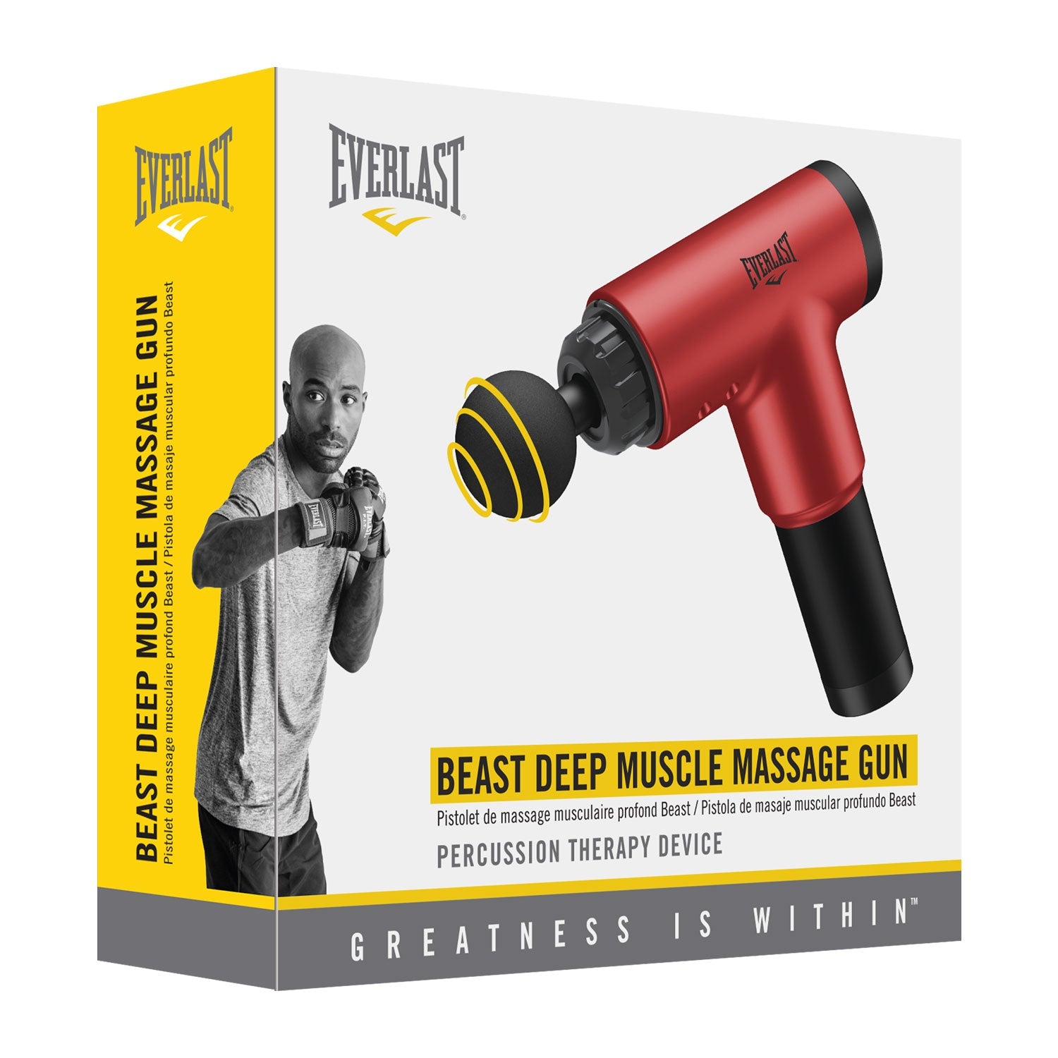 EVERLAST Beast Deep Muscle 6 Speed 4 Head Massage Gun Rugged – Trendilize