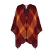 Rampage Women's Checkerboard Plaid Herringbone Woven Ruana Open Front Shawls - Stylish Wrap Cape