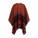 Rampage Women's Striped Woven Ruana Open Front Shawls - Stylish Wrap Cape with Toggle and Self Fringe