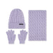 Tahari Women's Cable Knit Beanie with Plush Lining, Gloves, and Infinity Scarf Set