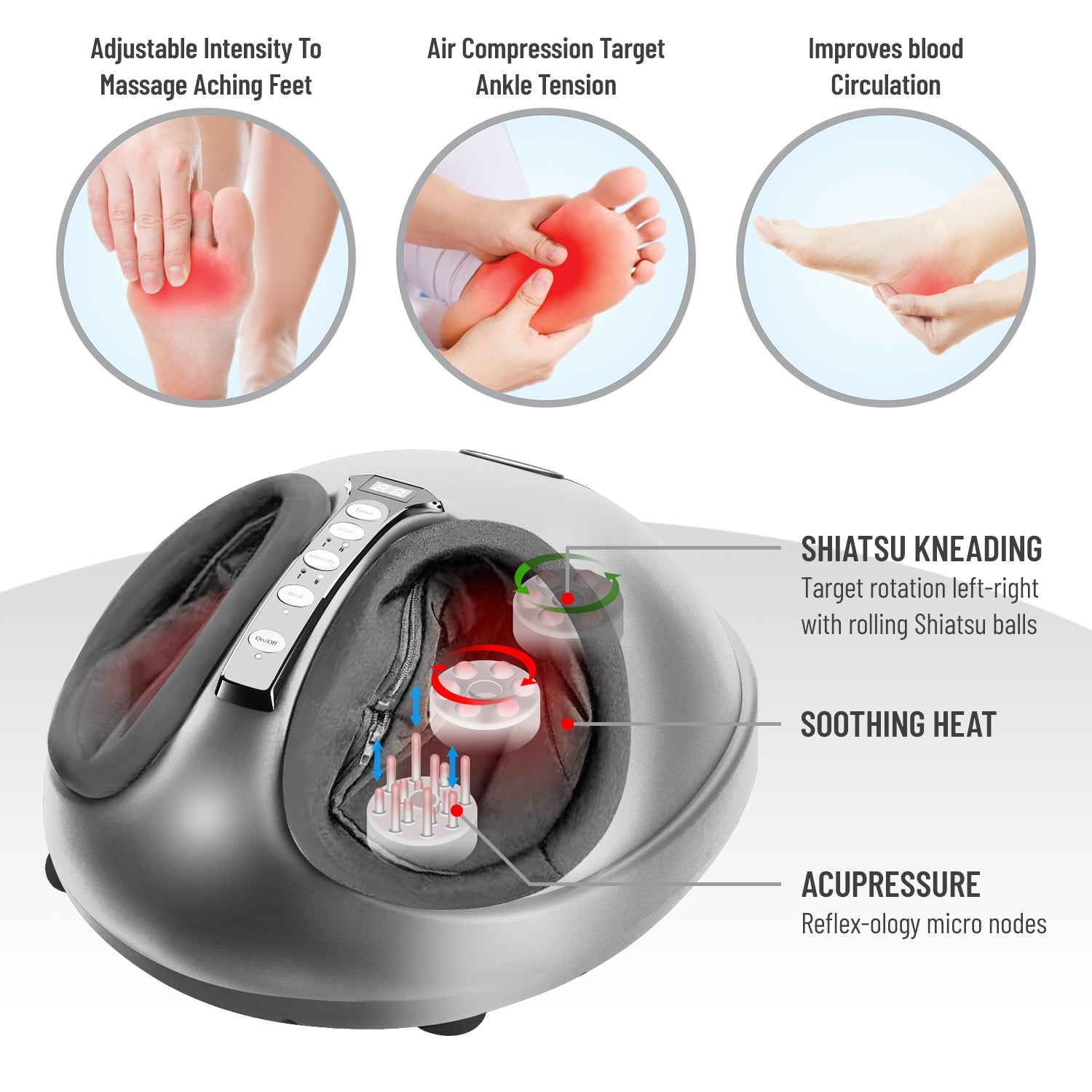 TRAKK Dome Shiatsu Air Compression Vibrating Foot Massager with Heat Trendilize TRAKK Dome Shiatsu Air Compression Vibrating Foot Massager with Heat Trendilize