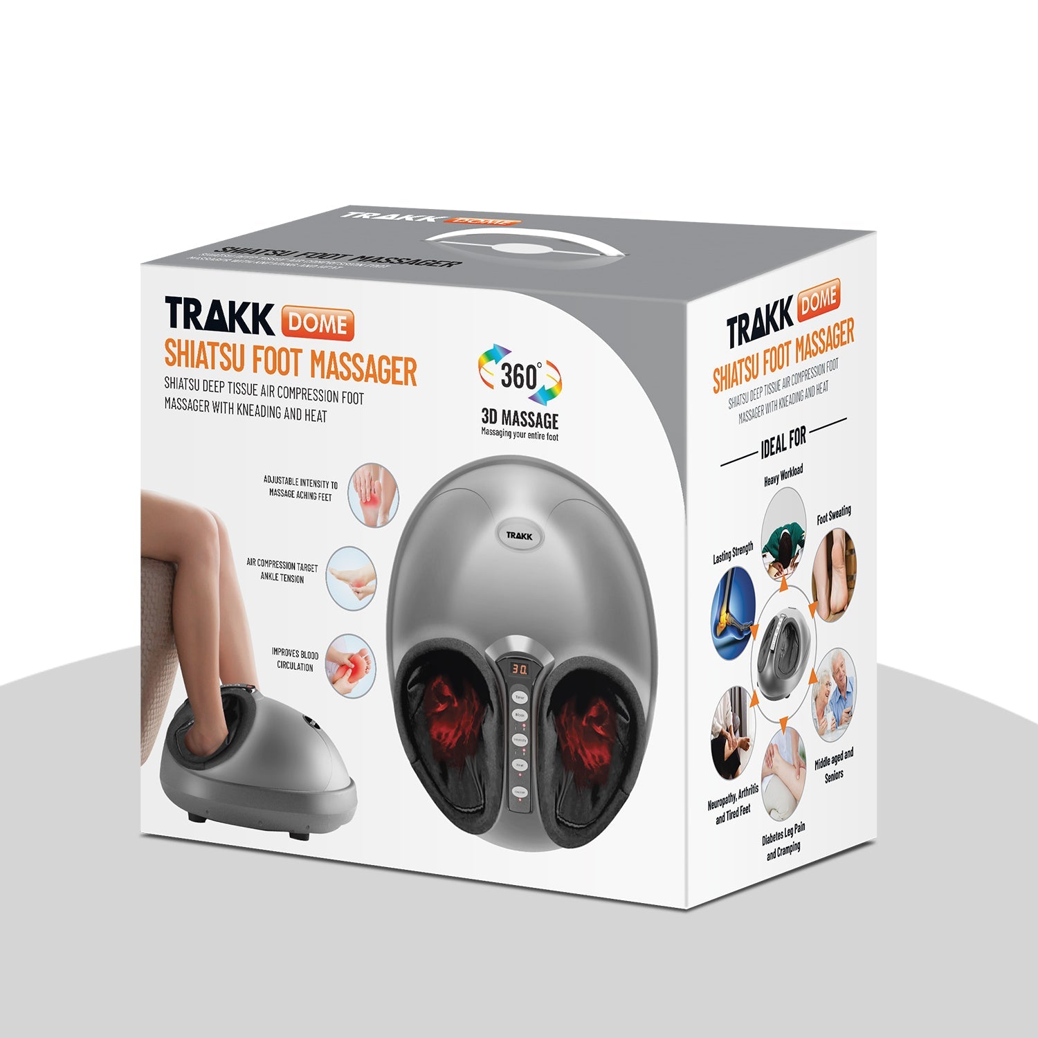 TRAKK Dome Shiatsu Air Compression Vibrating Foot Massager with Heat Trendilize TRAKK Dome Shiatsu Air Compression Vibrating Foot Massager with Heat Trendilize