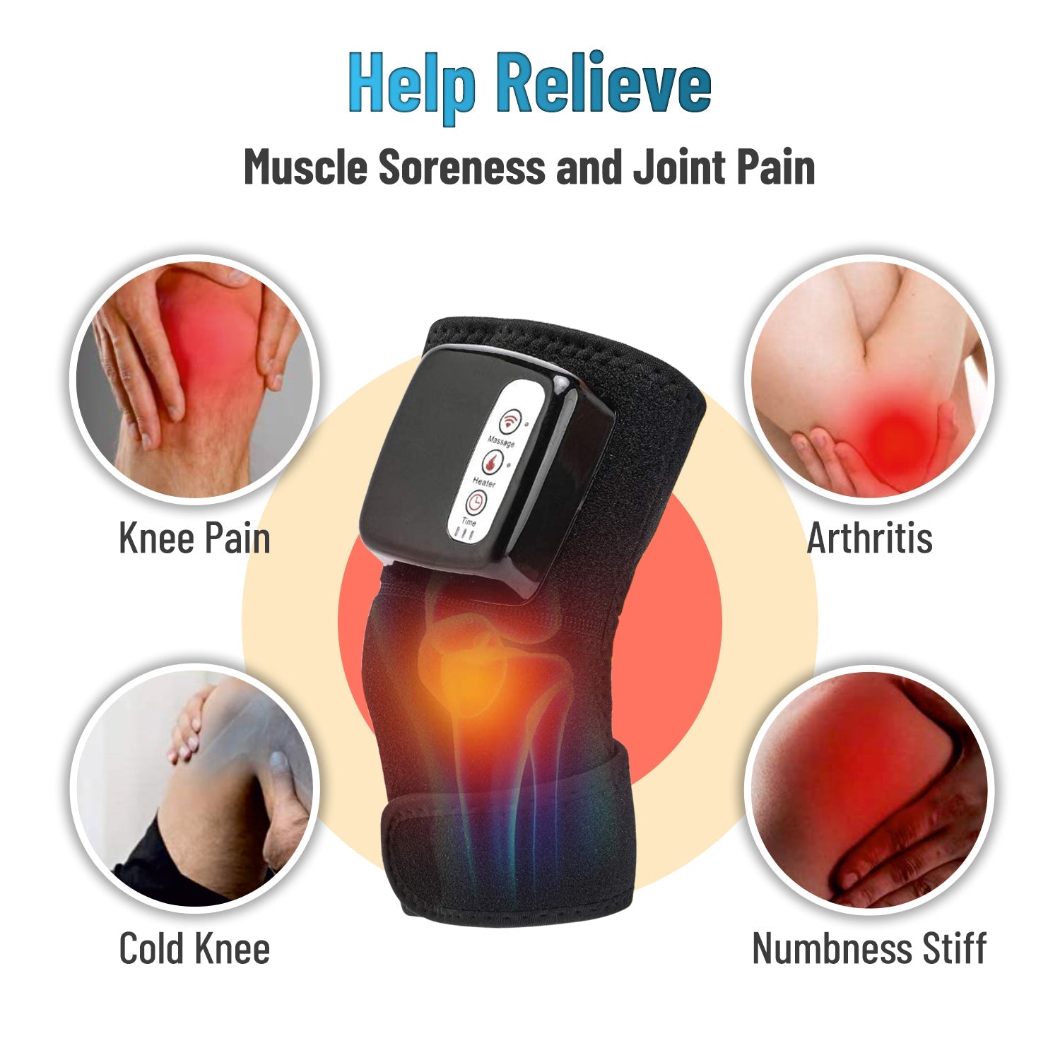 TRAKK Heating Massaging Knee & Elbow Brace and Wrap- Rechargeable Mult Trendilize TRAKK Heating Massaging Knee & Elbow Brace and Wrap- Rechargeable Mult Trendilize