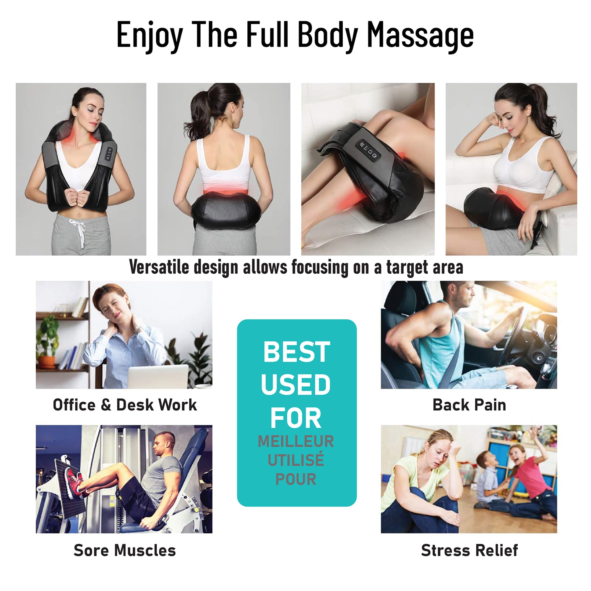 TRAKK Shoulder Shiatsu Neck and Back Massager with Soothing Heat, Elec –  Trendilize