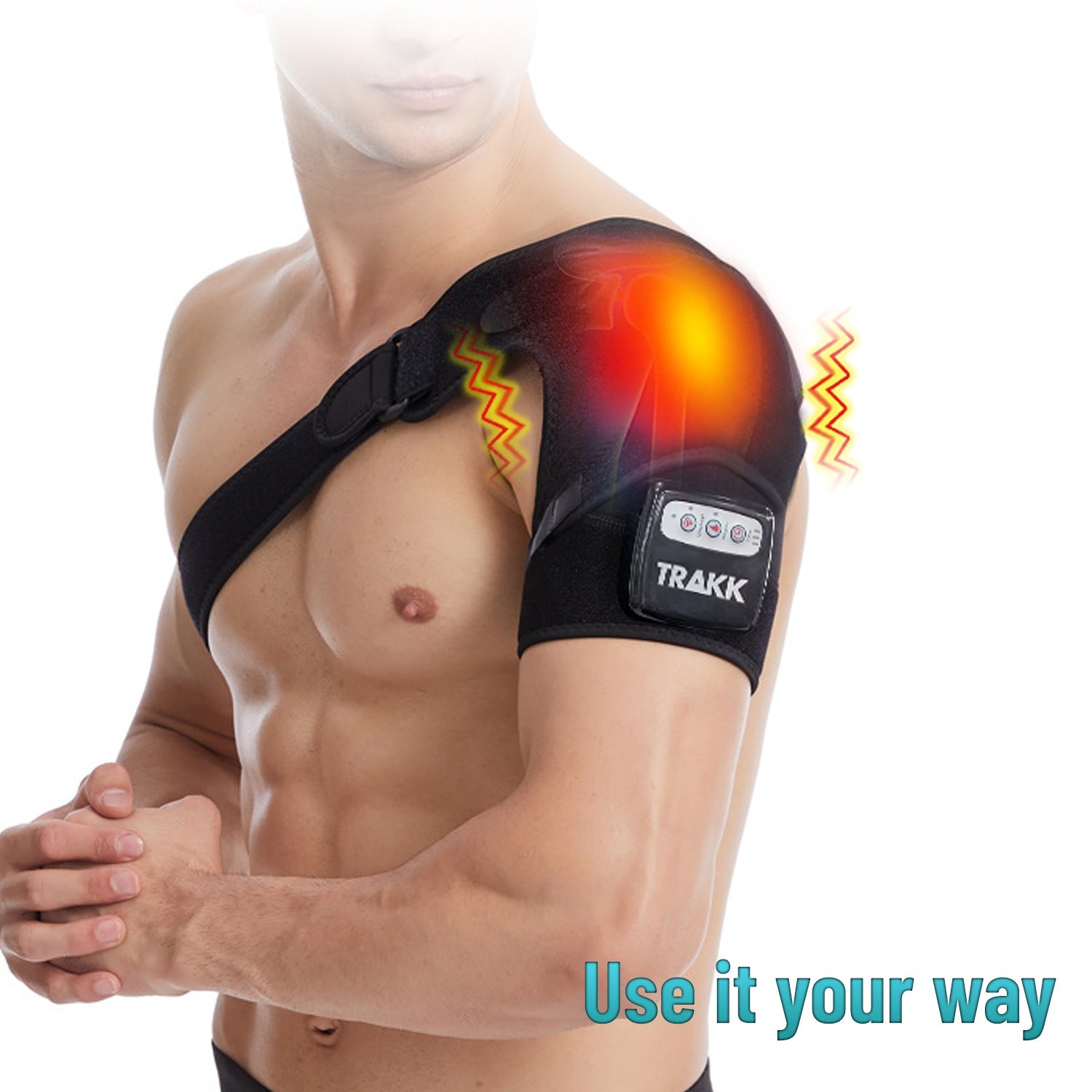 TRAKK Massaging Heating Shoulder Brace & Wrap- Multiple Settings