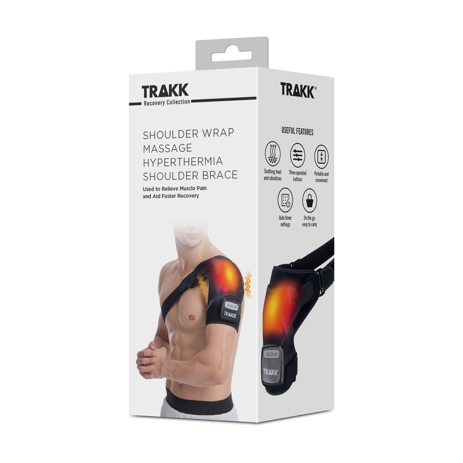 TRAKK Massaging Heating Shoulder Brace & Wrap- Multiple Settings