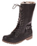 Chatties Ladies Faux Furlined Combat Winter Boots with Lug Sole