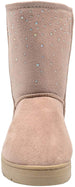 Via Rosa Womens 8 Inch� Mid Calf Microsuede Winter Boots Embellished with Sparkly Rhinestones