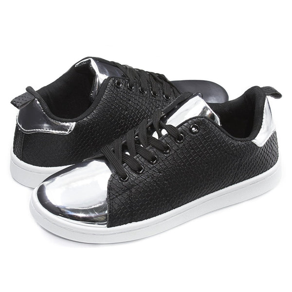 Sara Z Womens Embossed Shiny Toe Lace-Up Sneakers (See More Colors and Sizes)