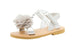 Sara Z Toddler Girl Metallic Sandal with Braided Strap and Chiffon Flower