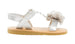 Sara Z Toddler Girl Metallic Sandal with Braided Strap and Chiffon Flower