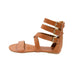 Sara Z Womens Triple Ankle High Wide Strap Flat Gladiator Sandals with Back Zipper