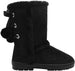 Via Rosa Womens 11 Inch� Mid High Tall Microsuede Winter Boots with Faux Fur Trim and Rhinestone Embellishment