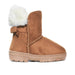 Sara Z Toddler Girls Faux Fur Suede Foldover Back Bow Fashion Winter Boots