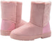 Via Rosa Womens 7 Inch� Mid Calf Microsuede Winter Boots with Faux Fur Back Shaft Embellishment