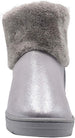 Via Rosa Womens Short Mid Calf Shimmer Winter Boots with Faux Fur Shaft and Sparkly Rhinestone Embellishments