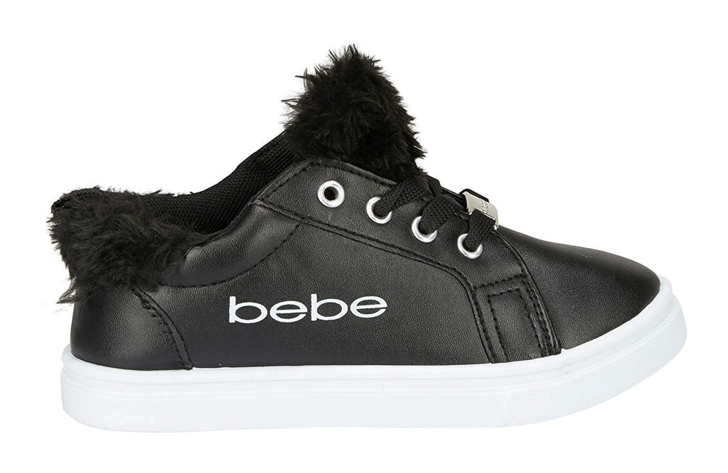 bebe Girls Low Top Athletic Sneakers Faux Fur Tongue Comfort Sports Shoes