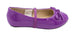 Sara Z Toddler Girls Ballet Flat Slip On With Elastic Arch Strap and Bow, Metallic or Patent (See More Sizes and Colors)