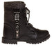 Sara Z Girls Combat Boot With Sweater Cuff (See More Sizes)