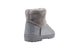 Via Rosa Womens Short Mid Calf Shimmer Winter Boots with Faux Fur Shaft and Sparkly Rhinestone Embellishments