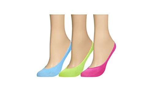 Chatties Neon Microfiber No-Show Liner Socks (6- or 18- Pairs)