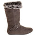 Sara Z Girls Microsuede Boots With Fur Lining (Grey), Size 2-3
