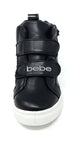 bebe Kids Girls High Top Velcro Strap Sneakers Shoes With Heart Embellishment (See More Colors and Sizes)