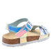 dELiAs Girls Footbed Sandal Metallic Holographic Slip On Slide Shoe with Buckle Embellishment