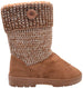 Gold Toe Womens 9.5 Inch� Mid Calf Microsuede Winter Boots with Chunky Knit Shaft