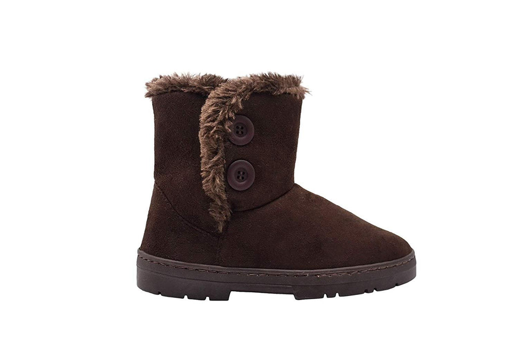 Chatz Womens 6 Inch� Short Mid High Microsuede Winter Boots with Faux Fur Trim