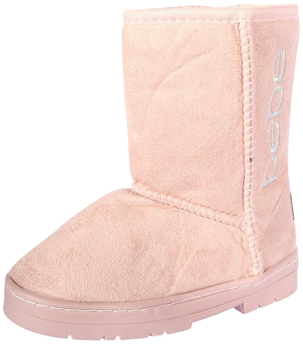 bebe Girls Shimmer Winter Boots with Rhinestone Casual Warm Slip-On Shoes