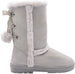 Via Rosa Womens 11 Inch� Mid High Tall Microsuede Winter Boots with Faux Fur Trim and Rhinestone Embellishment