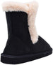 Gold Toe Womens 7 Inch� Short Mid Calf Microsuede Winter Boots with Faux Fur Trim