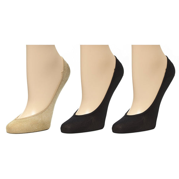 Marilyn Monroe Womens Ladies 3Pack Lurex And Microfiber Footliner Socks Size 9-11 (See More Colors)