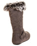 Sara Z Girls Microsuede Boots With Fur Lining (Grey), Size 2-3