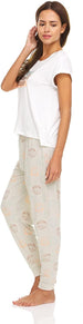 Women's Graphic Tee and Jogger Pants Sleepwear Set, 2-Piece Fuzzy Pajamas for Women