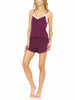 Laundry by Shelli Segal Womens Shiny Microfiber & Lace Matching Camisole & Shorts Set | Elegant Lightweight Sleepwear w/ Lace Detail | Loose-Fitting Sleeveless Design | Small to Extra Large Nightwear