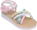 Girl's Strappy Open-Toe Ankle Strap Flat Sandals with Clear Vinyl Straps