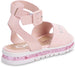 bebe Girls Big Kid Flatform Sandal with Chunky Glitter Sole and Ankle Strap Open Toe Fashion Summer Bling Shoes