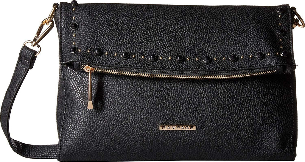 Rampage Womens Stud Tunnel Flap Crossbody