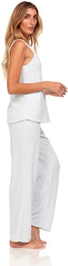 Women's Tank Top and Fuzzy Pajama Pants, Sexy Sleepwear and Loungewear Set