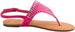 Sara Z Girls Microsuede Thong Sandal with Irridescent Rhinestone Detail