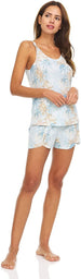 Women's Comfy Sleepwear Tank Top with Runner Shorts, 2-Piece Fuzzy Pajama Set