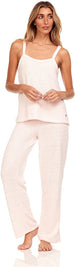 Women's Tank Top and Fuzzy Pajama Pants, Sexy Sleepwear and Loungewear Set