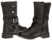 Sara Z Ladies Pu Moto Boot with Snap Closure (Black), Size 11