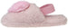 Kensie Girl's Warm Faux Fur Slipper With Elastic Back And Heart Pom Pom Fluffy Slippers For  Girls