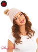 Marilyn Monroe Women Bubble Knit Beanie Faux Fur Pom Pom